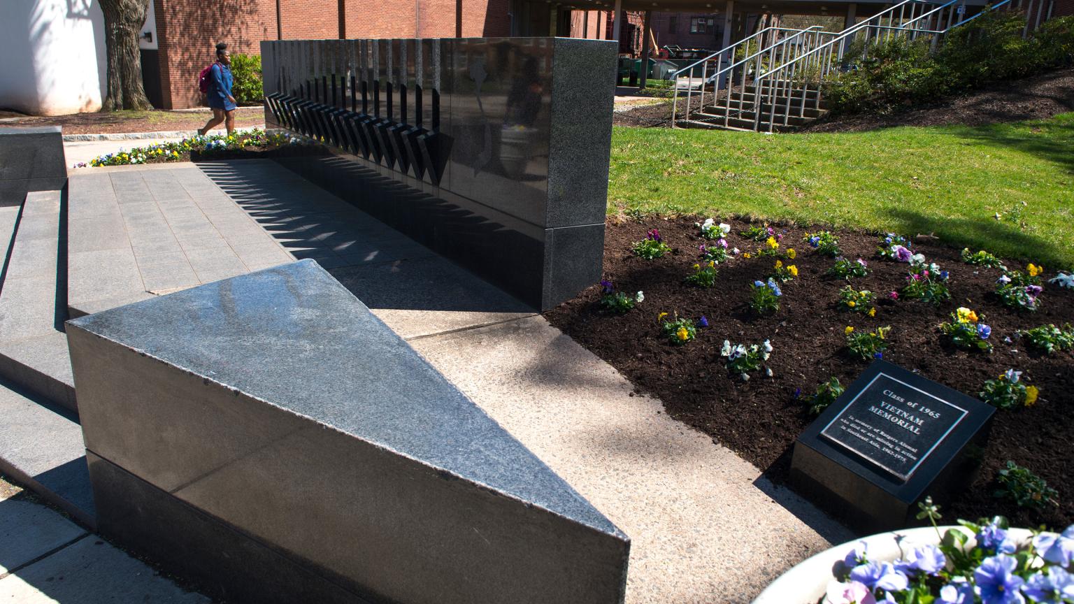 Vietnam Memorial on Voorhees Mall on College Avenue campus