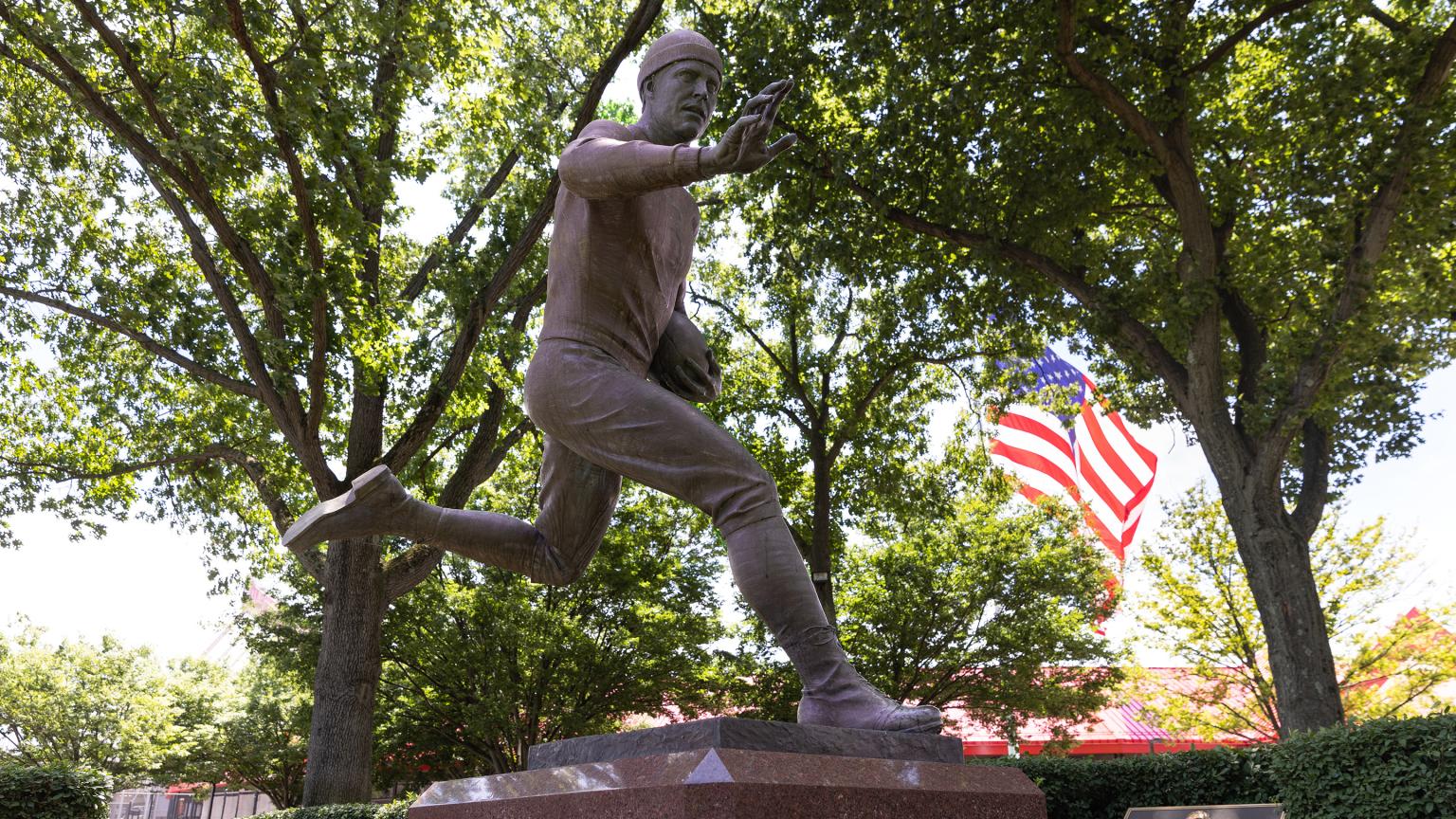 Sculpture of The First Football Game Monument by Thomas Jay Warren