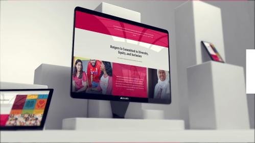 computer screen of Diversity website that says Rutgers Is Committed to Diversity, Equity, and Inclusion