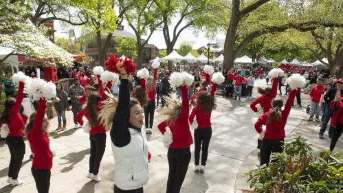 Cheering at Rutgers Day