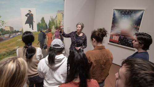 Art history professor Jane Sharp teaches "Art and Power: The Visual and Literary Culture of the Soviet Century" taking place in the Zimmerli Art Museum Upper Dodge Gallery