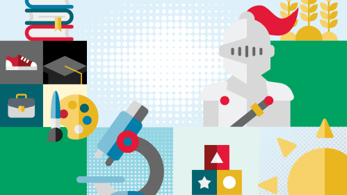 Branded background featuring illustrated icons for Rutgers Day