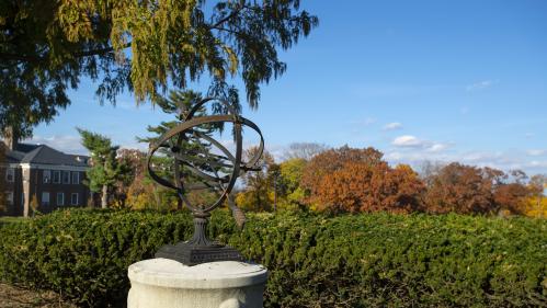 Wrought iron sculpture on a pedestal