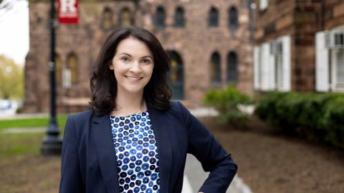 Francine Glaser stands outside Old Queens at Rutgers-New Brunswick.