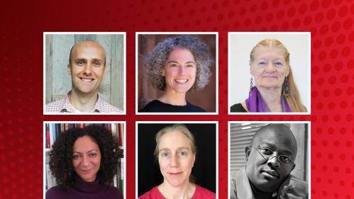 The six Fulbright Scholars from Rutgers are displayed in two rows of headshots.