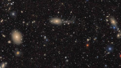 Stars and galaxies against the black background of outer space