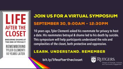 Life after the closet join us for a virtual symposium