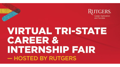 virtual tri-state career and internship fair hosted by Rutgers