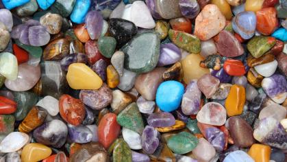 A pile of colorful rocks