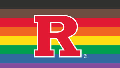 block r on rainbow flag