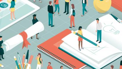 Illustration of students learning