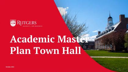 Powerpoint slide from Academic Master Plan town hall