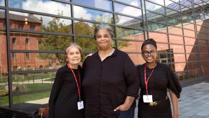 Gloria Steinem and Roxane Gay covered the media’s complicated role, modern feminism, cultural shifts and radical change following major U.S. Supreme Court decisions in a conversation moderated by feminist activist and writer Jamia Wilson (right).
