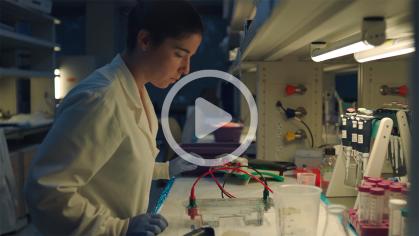 student working in a lab