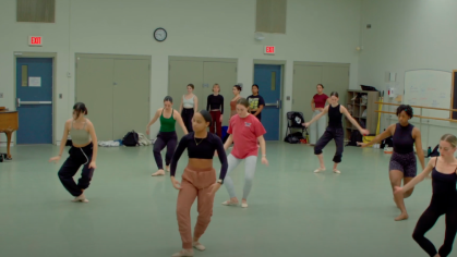 Students participating in the New Movement Practices Curriculum