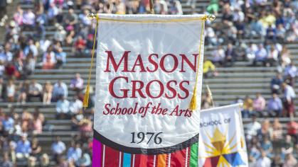 Graduation banner reading Mason Gross School of the Arts