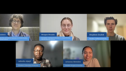 A screenshot of a video call where the Rutgers TOPx team was presenting.