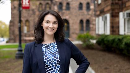 Francine Glaser stands outside Old Queens at Rutgers-New Brunswick.