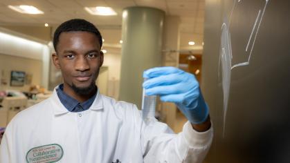 Solomon Williams, one of the top-ranked students in organic chemistry at Rutgers