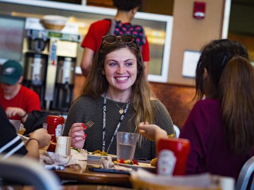 students dining