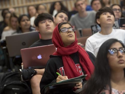 Students in General Chemistry lecture hall