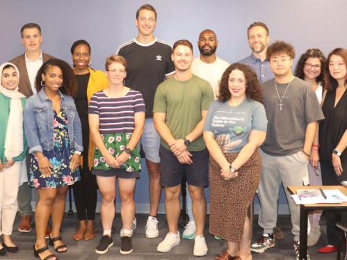 Students in the organizational psychology program at orientation