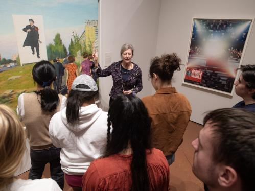 Art history professor Jane Sharp teaches "Art and Power: The Visual and Literary Culture of the Soviet Century" taking place in the Zimmerli Art Museum Upper Dodge Gallery