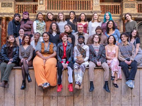Students at the Globe Theater