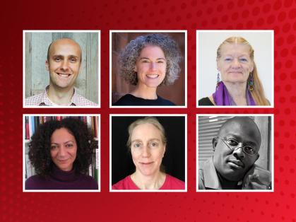 The six Fulbright Scholars from Rutgers are displayed in two rows of headshots.