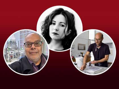 Rutgers-New Brunswick faculty members Saurabh Jha (left), Miranda Lichtenstein and Marc Handelman are Guggenheim Fellows.