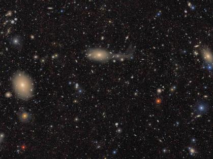 Stars and galaxies against the black background of outer space