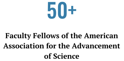 over 50 faculty fellows of the American Association for the Advancement of Science