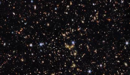 Stars against a black space background
