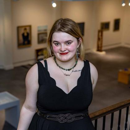 Rutgers senior Gabrielle Carmella assisted in creating artist biographies for the Zimmerli Art Museum's fall exhibition.