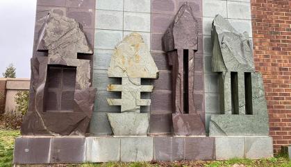 “Quaternion I” is at the northeast corner of the Environmental and Occupational Health Sciences Institute on Busch campus at Rutgers-New Brunswick.