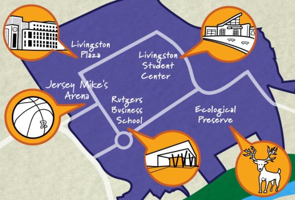 illustration of livingston campus map