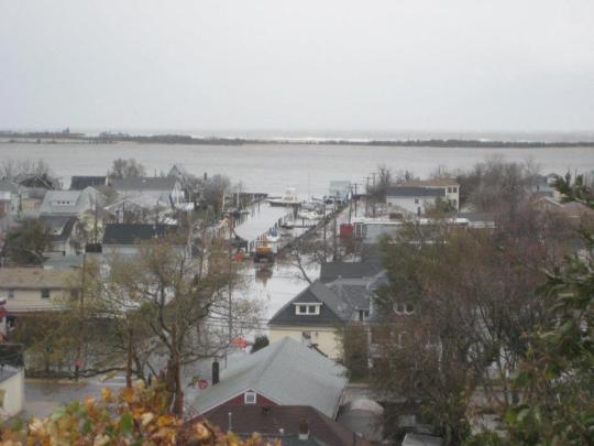 Homes, boats, and businesses along Sandy Hook Bay in Highlands sustained flooding and damage.