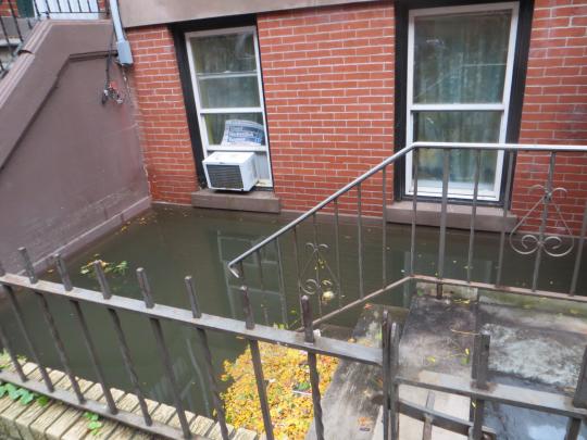 Flood water from Superstorm Sandy gushed into ground-level residences in Hoboken.