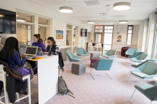 Student lounge located inside the Douglass Global Village