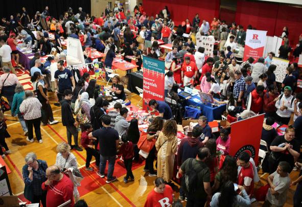 Hundreds of Rutgers Day attendees flocked to the College Avenue Gymnasium on Saturday.