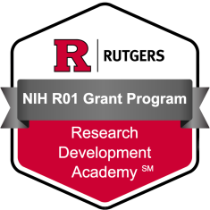 Rutgers Research Development NIH R01 Program Digital Badge graphic